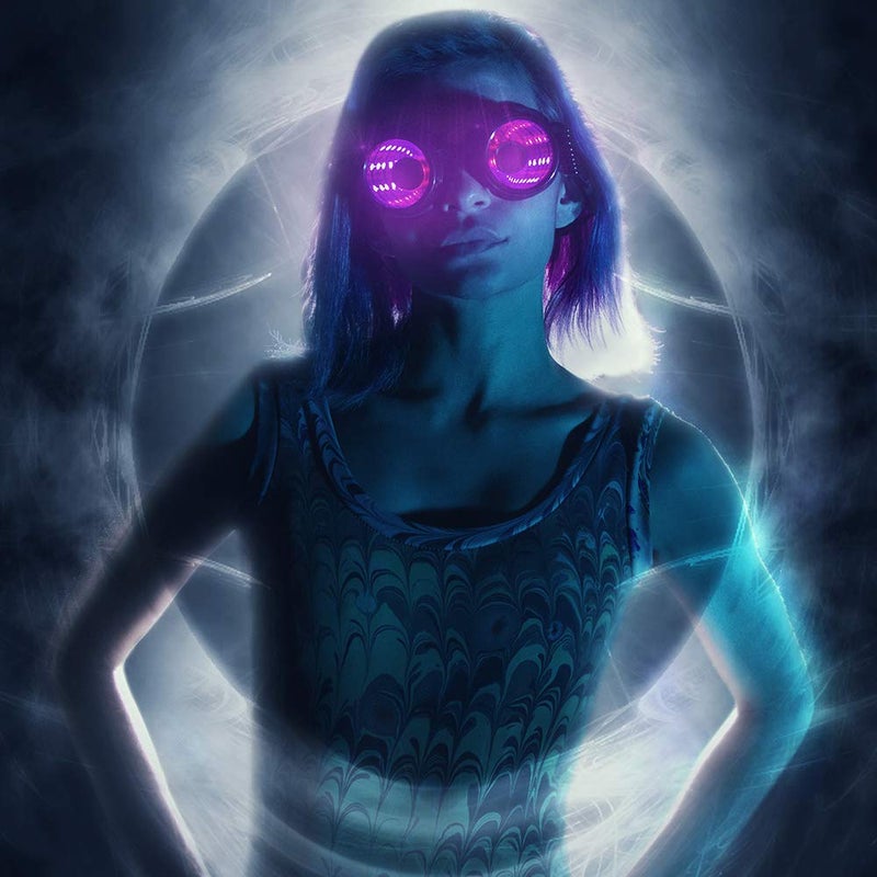 GloFX Full Color Programmable LED Goggles | Infinite Portal Lens With 350 Modes | USB Rechargeable LED Light Up Rave Goggles | Perfect For EDM Music Festivals Content Creation - Image 1
